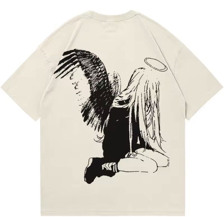 Japanese Brand Streetwear Y2K Creative Angel Sketch Short Sleeve T-Shirt Size US XL / EU 56 / 4 - 3 Thumbnail