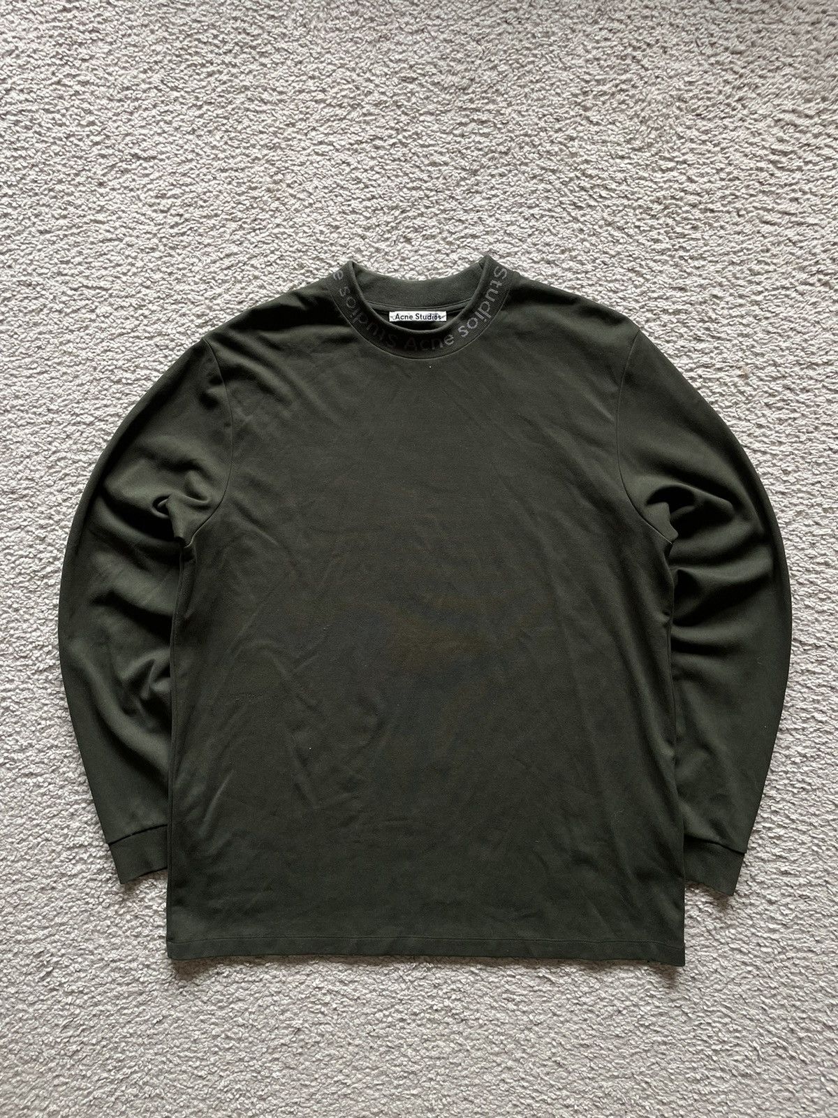 Acne Studios Acne studios Logo Rib Khaki sweatshirt Size US XL / EU 56 / 4 - 2 Thumbnail