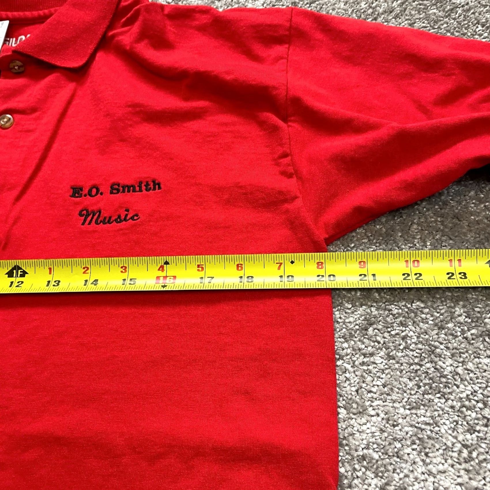 Gildan VINTAGE Gildan Dry Blend Polo Shirt Mens L Red Collared Logo Rugby Music Spin Size US L / EU 52-54 / 3 - 7 Thumbnail