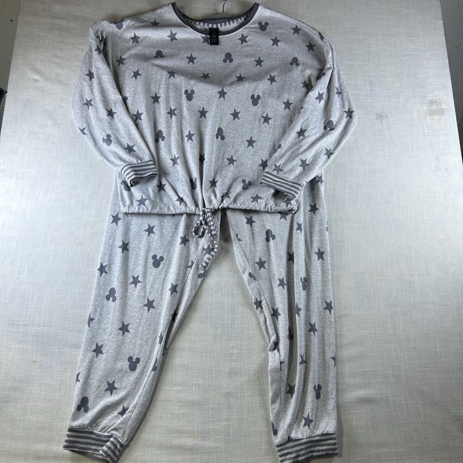 Disney Disney Long Sleeve Fleece Pajama Set Large Gray Cozy Warm Size ONE SIZE - 1 Thumbnail