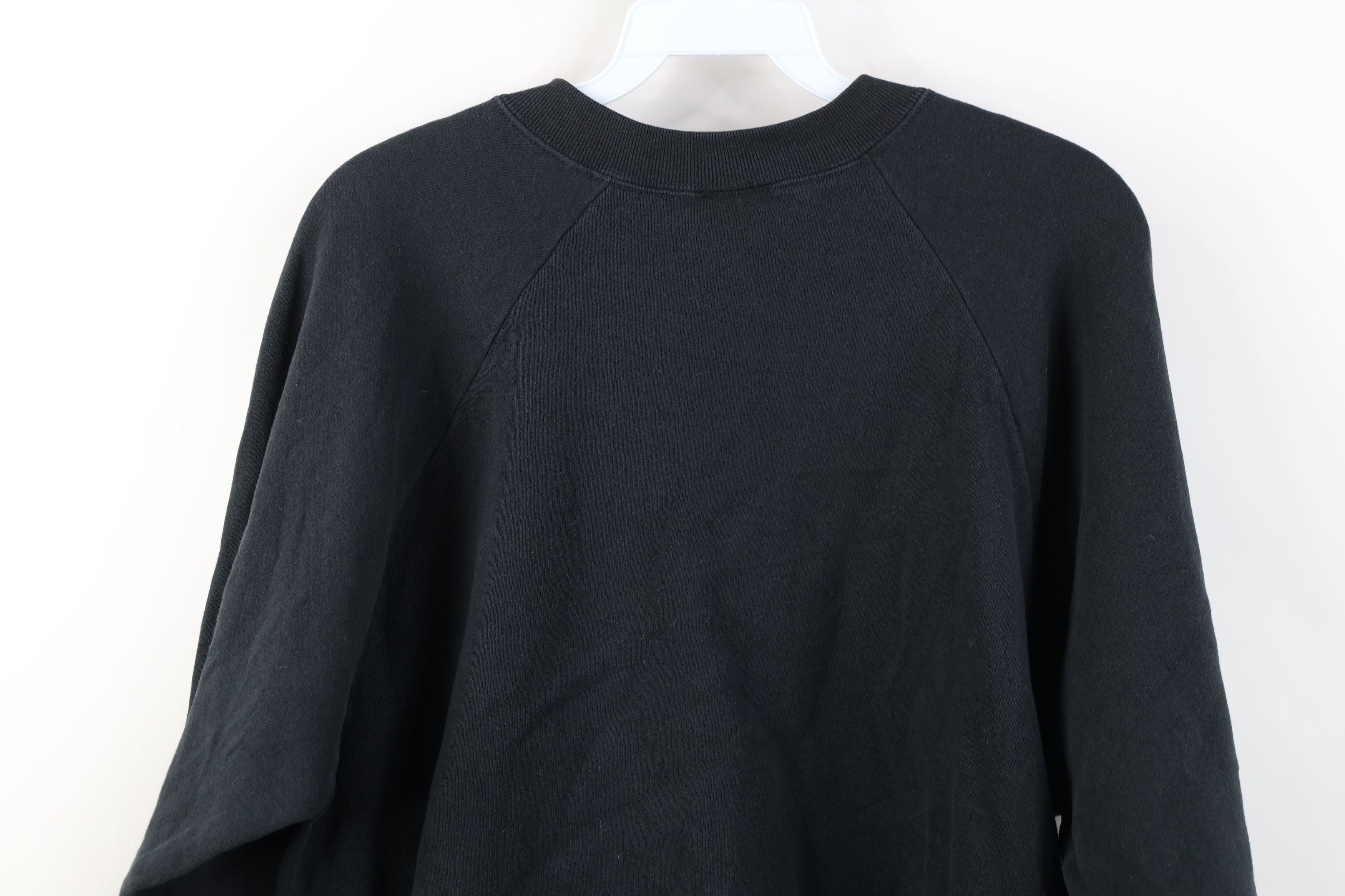 Vintage Vintage 90s Streetwear Faded Blank Crewneck Sweatshirt Black Size L / US 10 / IT 46 - 12 Thumbnail