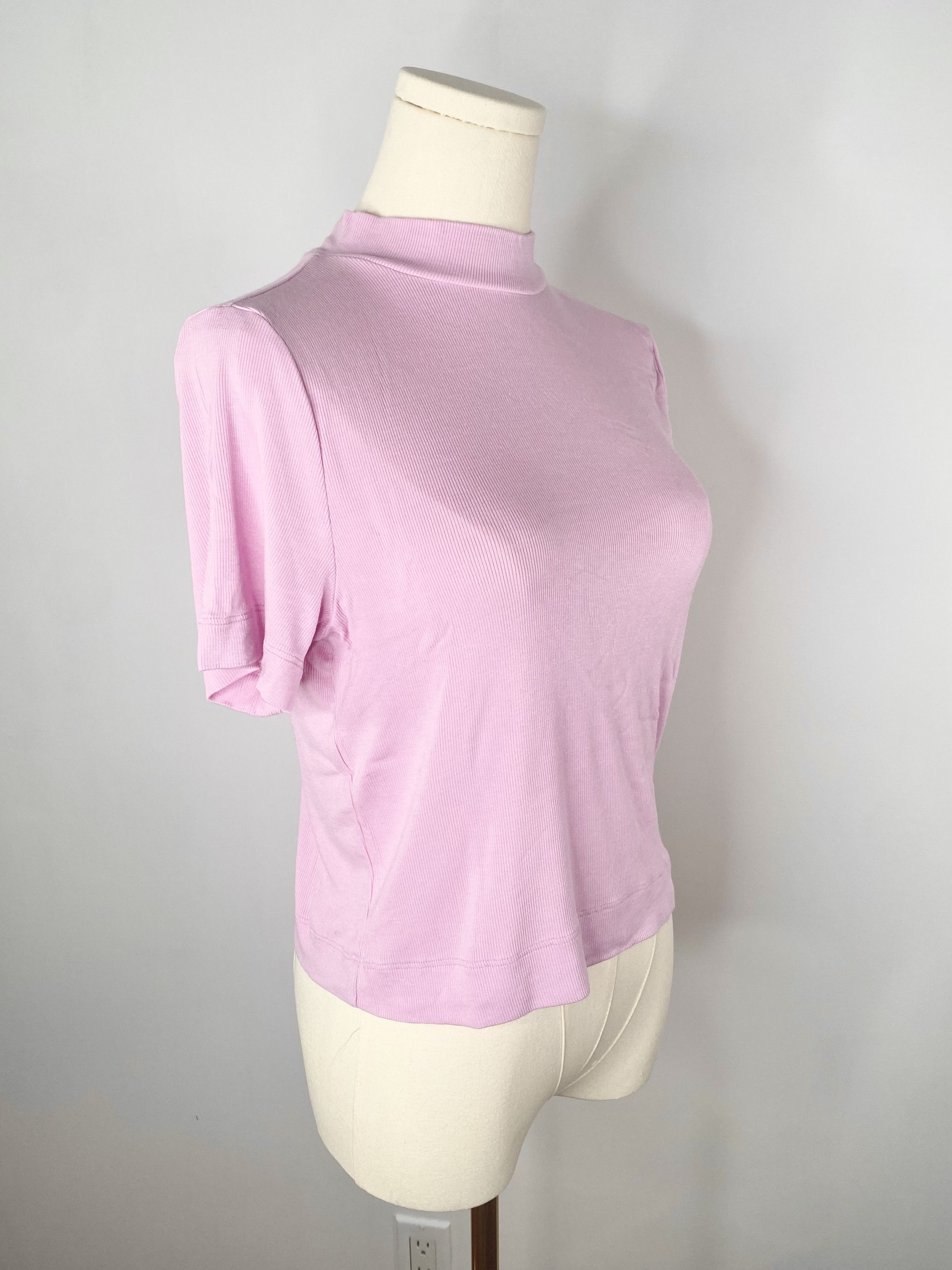 Other Pink mock-neck ribbed turtleneck sweater t-shirt - Babaton Size L / US 10 / IT 46 - 3 Thumbnail