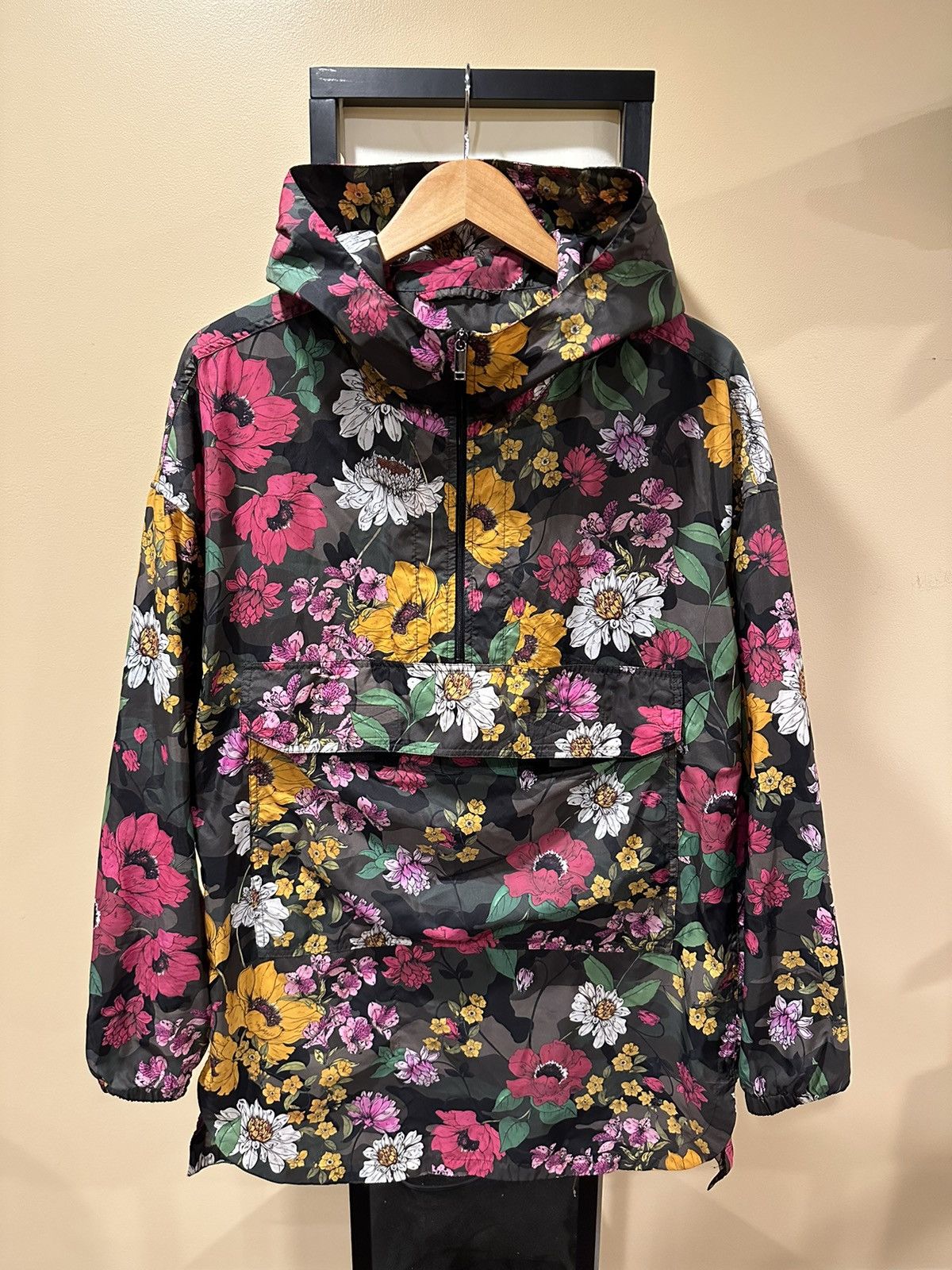 Valentino Floral-Camo Tech Satin Oversized Sporty Jacket