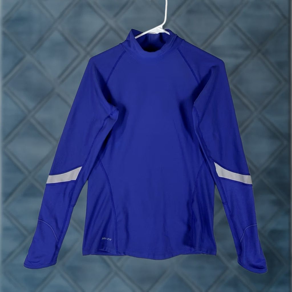 Nike Nike Dri-Fit Shirt Womens Small Blue Long Sleeve Compression Activewear Pullover Mock Neck Running & Jogging T-Shirt Women’s Size S Size S / US 4 / IT 40 - 1 Thumbnail