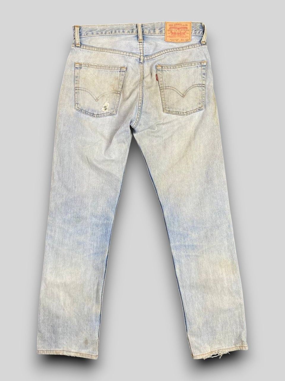 Levi's vintage levis 505 distressed denim nice design Size US 33 - 2 Thumbnail