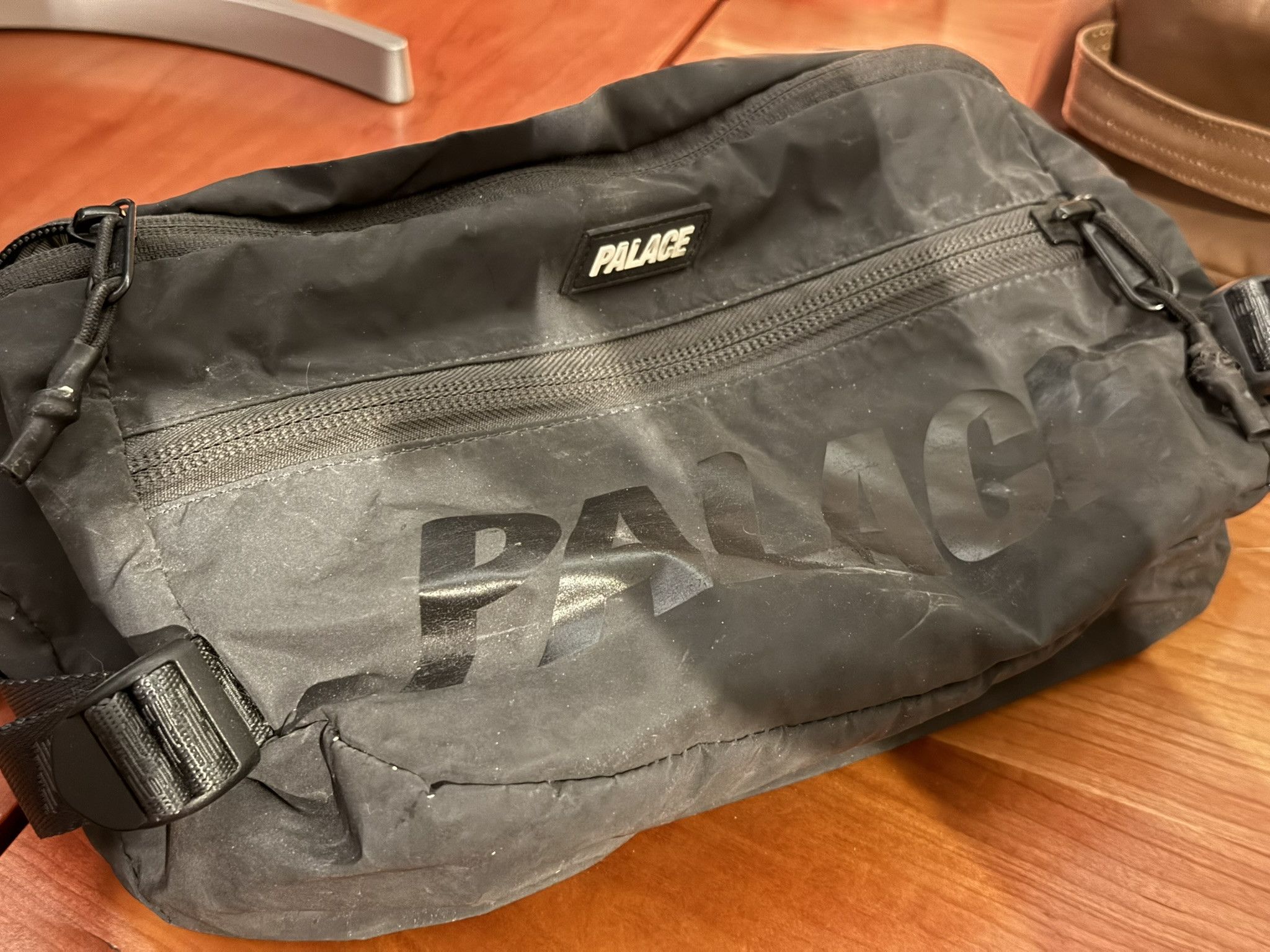Palace Cross Sling Bag Reflective in Grey, Men's
