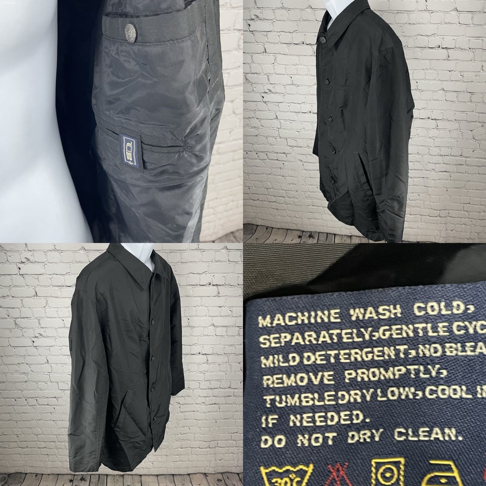 Dockers DOCKERS Black Rain Jacket Buttoned Collared Pockets Size Large L Stain Defense Size US L / EU 52-54 / 3 - 8 Thumbnail