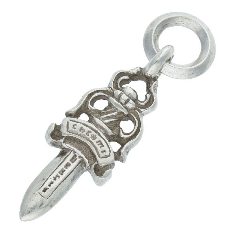 Chrome Hearts Dagger Charm Necklace Silver