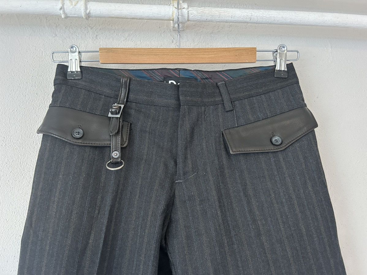 Dolce & Gabbana Dolce & Gabbana Striped Trousers with Leather Details Size US 28 / EU 44 - 3 Thumbnail