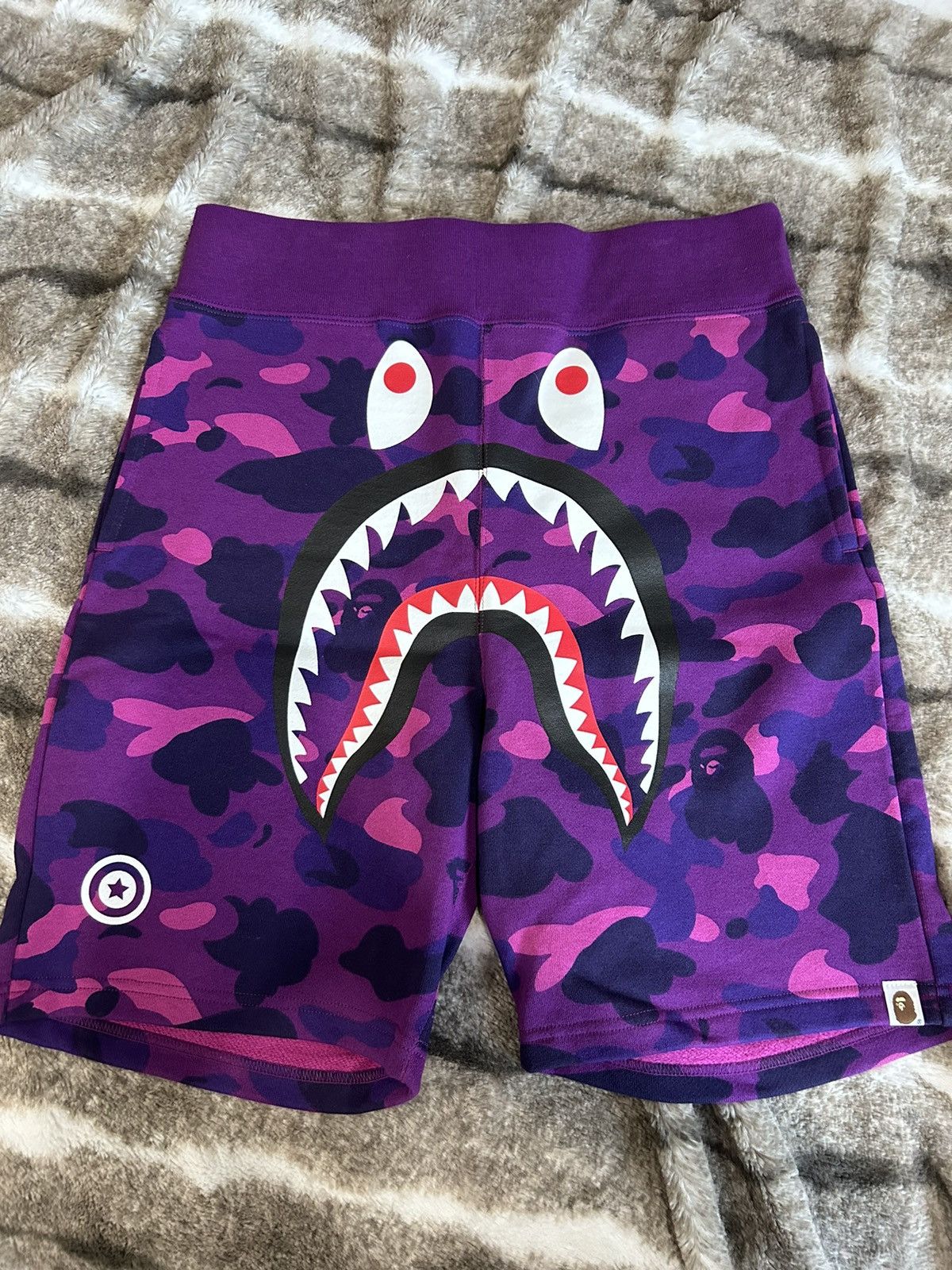 Bape Color Camo Shark Sweat Shorts | Grailed