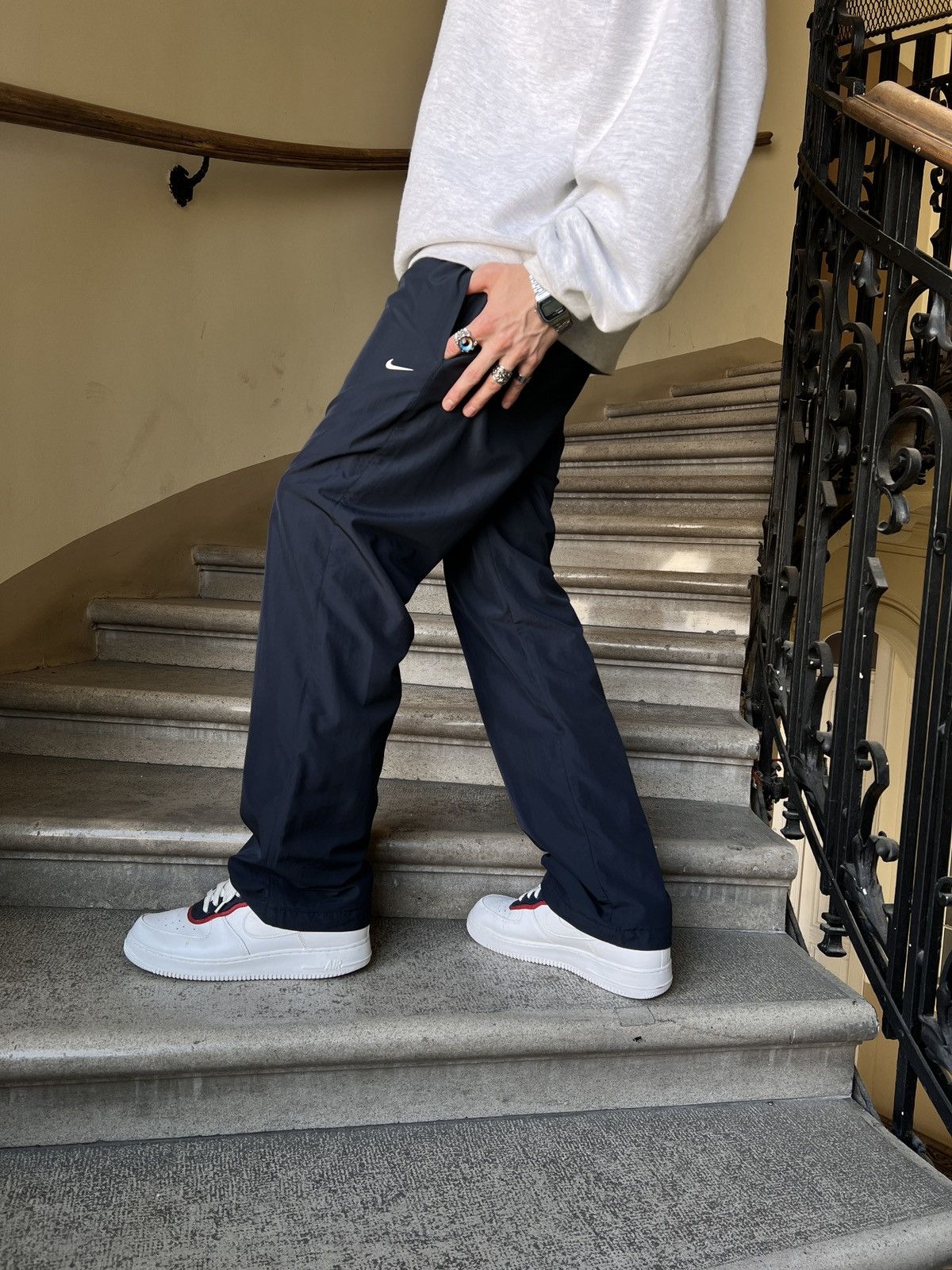 Nike × Vintage Nike VTG 2000s ultralight track pants dark blue navy y2k rap Size US 30 / EU 46 - 9 Thumbnail