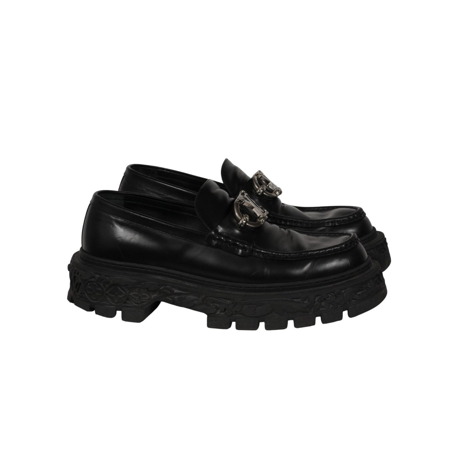 Louis Vuitton Baroque Loafers Black Leather Size US 11 / EU 44 - 2 Thumbnail