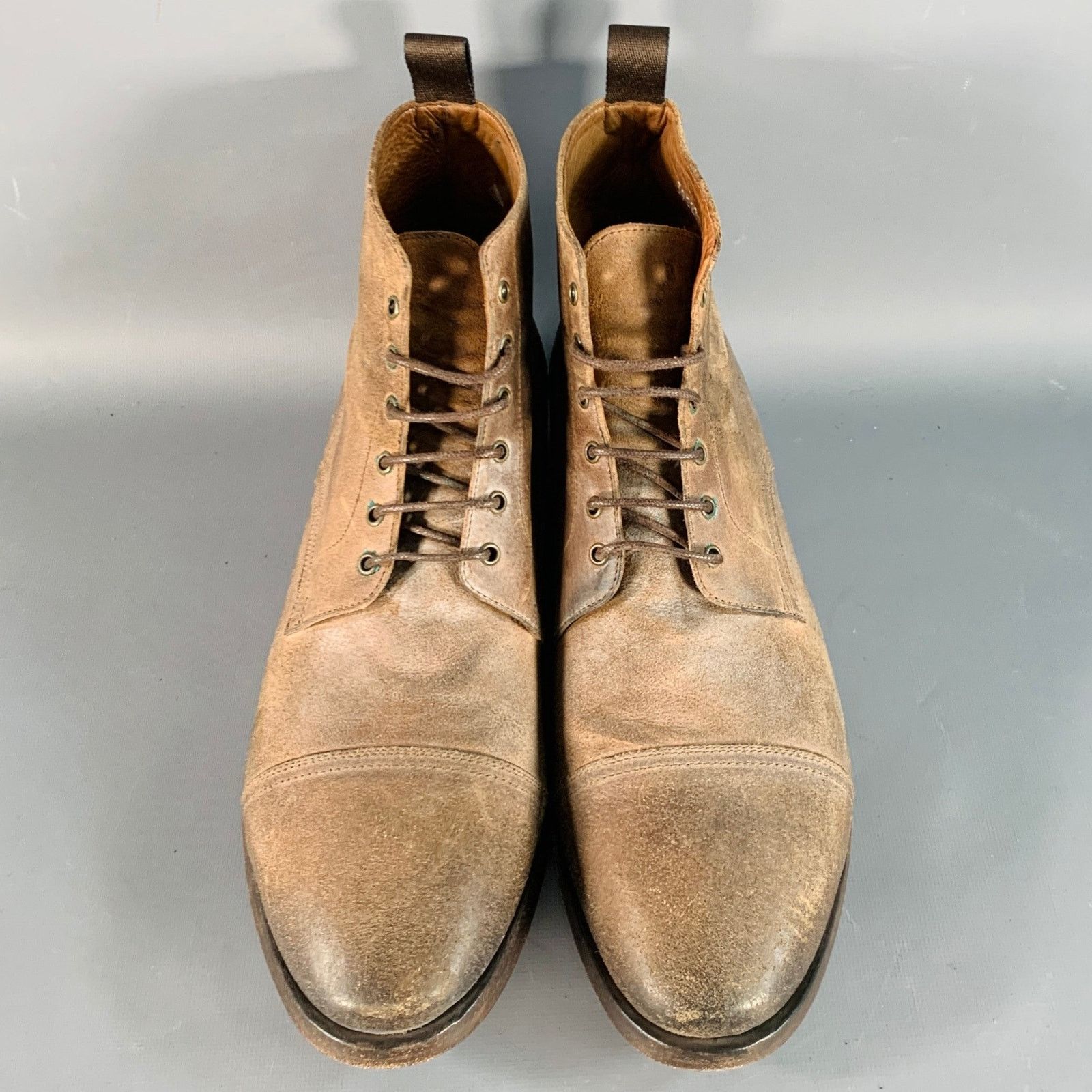 Paul Smith Size 9 Brown Antique Leather Cap Toe Lace-Up Boots Size US 9 / EU 42 - 4 Thumbnail