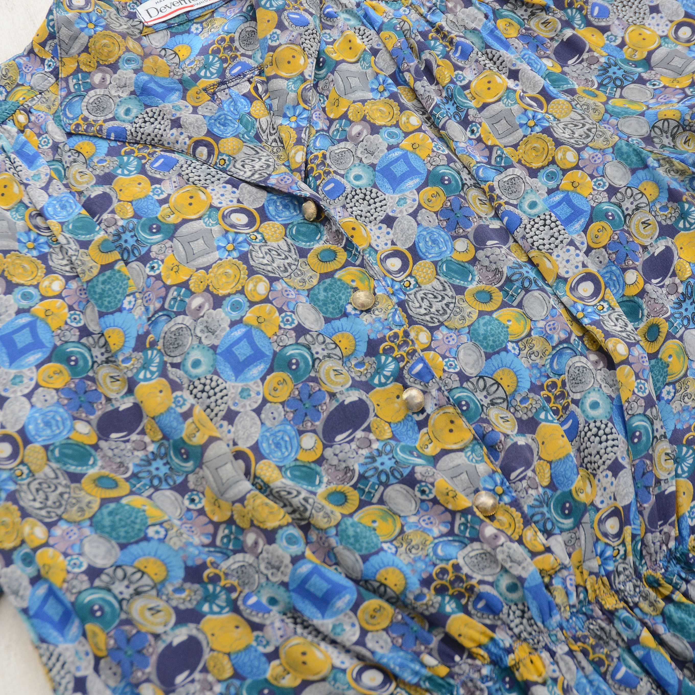Designer × Vintage Vintage Devernois Paris Silk Dress Made in France US8 Floral Size M / US 6-8 / IT 42-44 - 9 Thumbnail