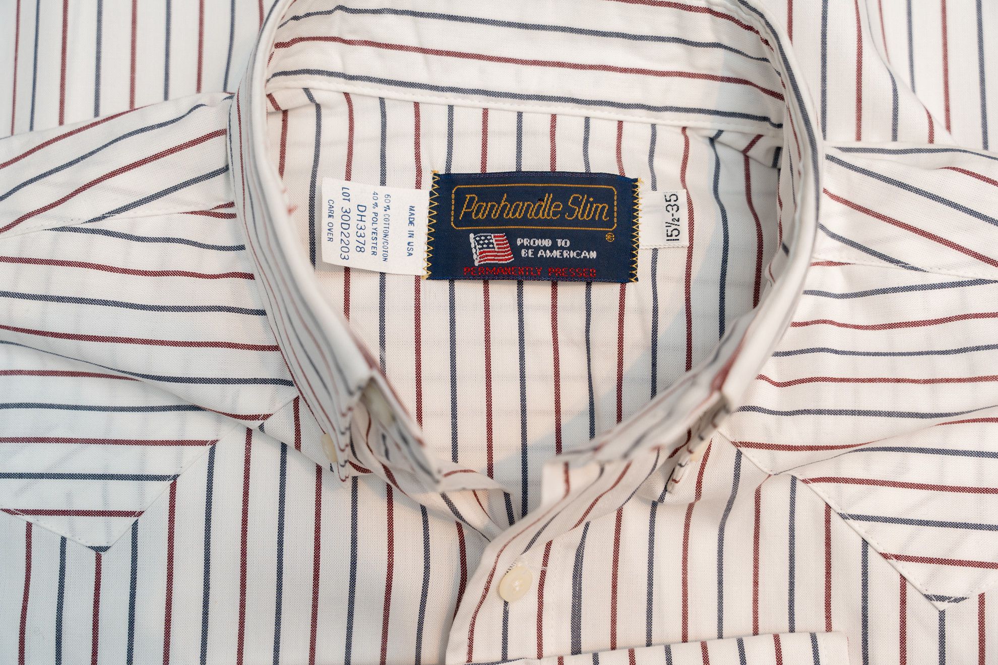 Other VINTAGE Panhandle Slim Western Shirt | Striped Americana 80s Size US M / EU 48-50 / 2 - 11 Thumbnail