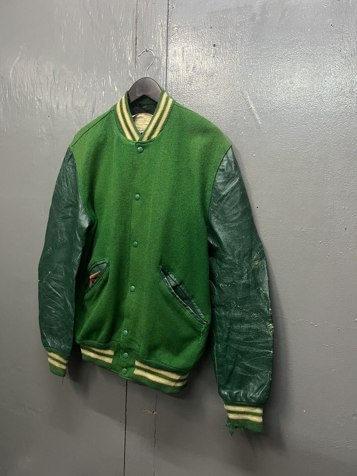Vintage Vintage Delong Sportwear Varsity Wool Leather Jacket Size US M / EU 48-50 / 2 - 2 Thumbnail