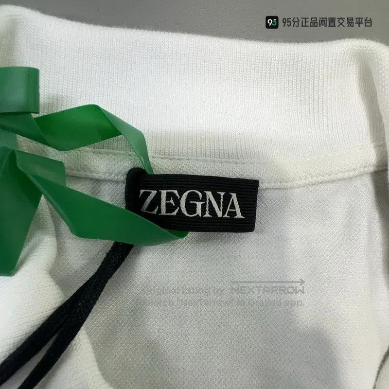 Ermenegildo Zegna Zegna FW22 Solid Logo Stripe Trim Short Sleeve Polo. Size US S / EU 44-46 / 1 - 3 Thumbnail