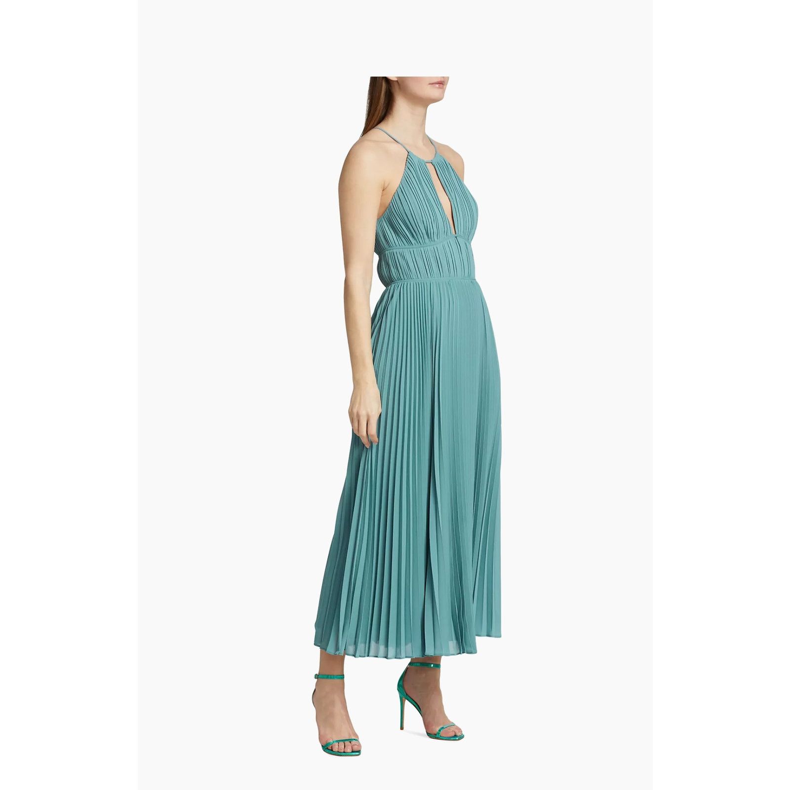 Jonathan Simkhai Jonathan Simkhai Carli Plissé Pleated Halter Maxi Dress Blue Size S / US 4 / IT 40 - 5 Thumbnail