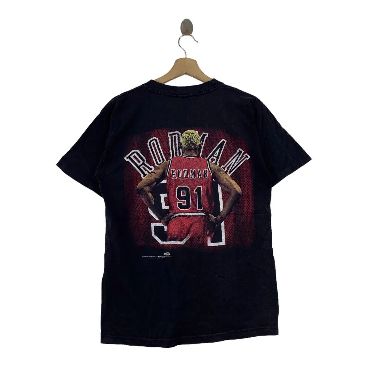 NBA Vintage 1997 NBA DENNIS RODMAN Bulls Era 91 Tee Shirt Size US M / EU 48-50 / 2 - 1 Thumbnail