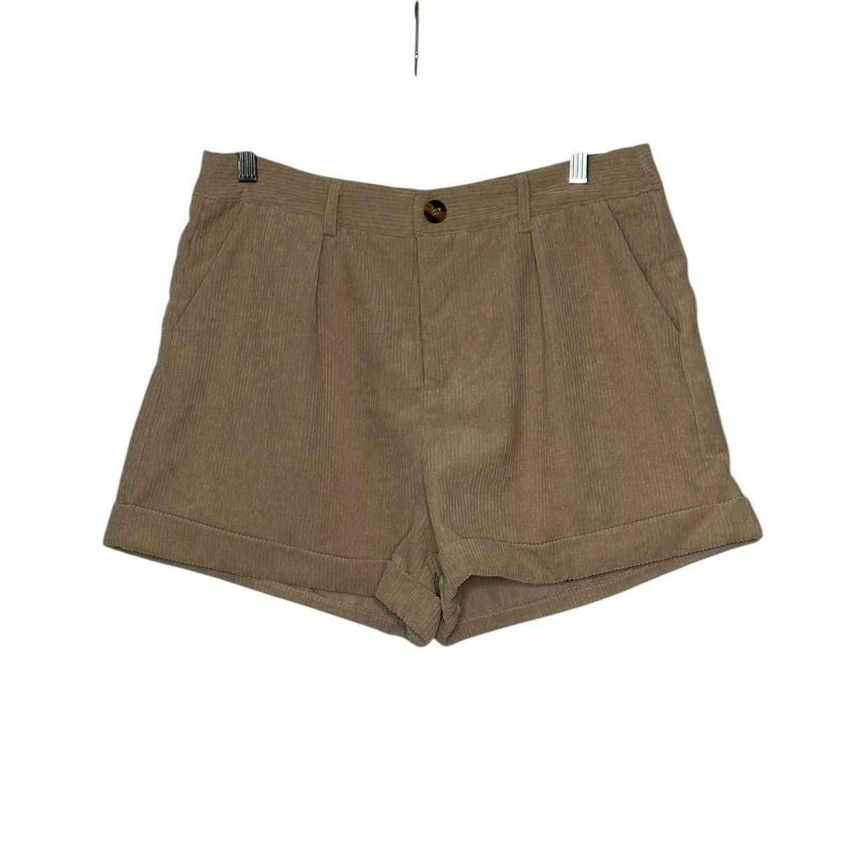 Shein SHEIN beige corduroy pleated cuffed shorts size 8 - 10 Size 32" / US 10 / IT 46 - 1 Thumbnail