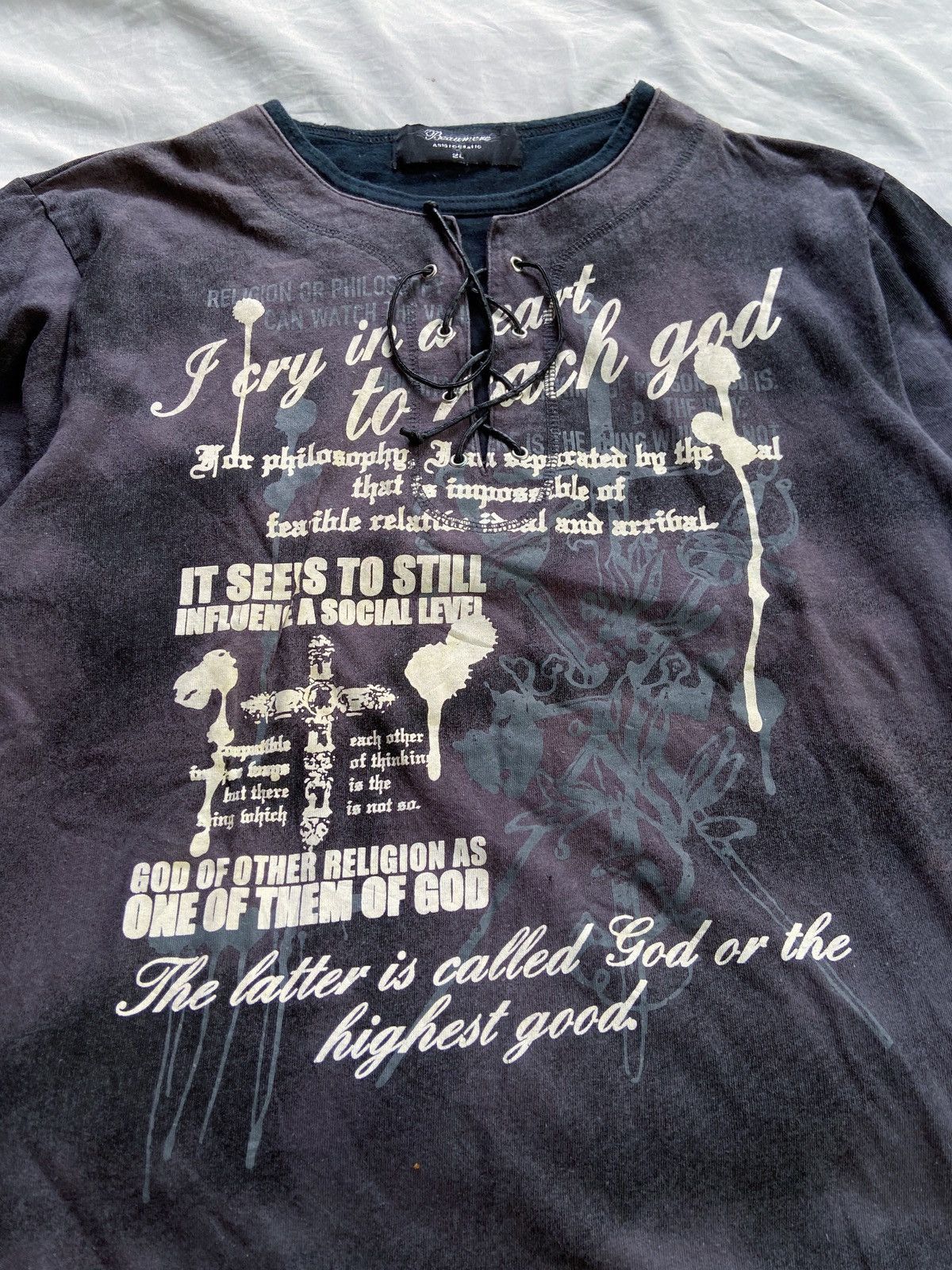 Isamu Katayama Backlash BEAUMERE DOUBLE LAYER PUNK ARISTOCRATIC QUOTES TEE Size US L / EU 52-54 / 3 - 2 Thumbnail