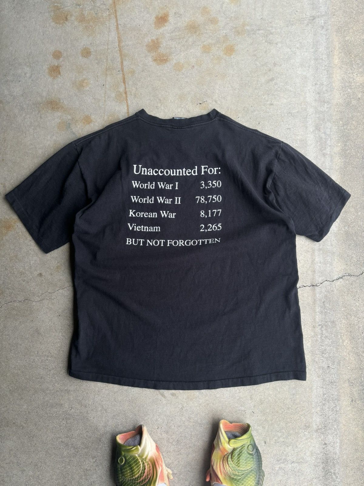 Vintage Crazy Faded Pow Mia Archival Boxy Vietnam War Faded Tee Size US L / EU 52-54 / 3 - 2 Thumbnail