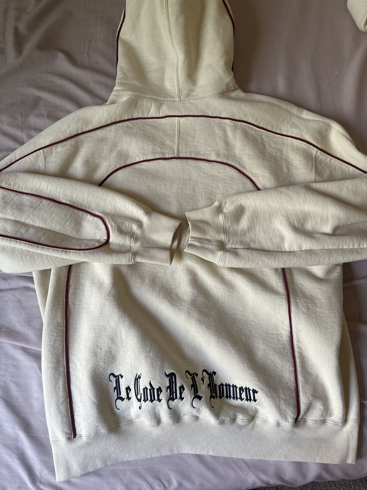 Supreme Supreme Curve Piping Hooded Sweatshirt Natural Large Size US L / EU 52-54 / 3 - 3 Thumbnail