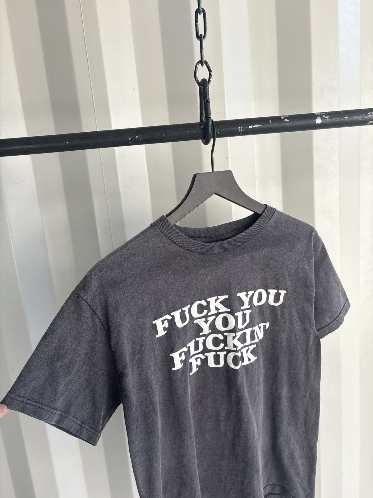 Vintage Vintage Fuck You Shirt Distressed Faded Thrash Grunge Band Size US S / EU 44-46 / 1 - 4 Thumbnail