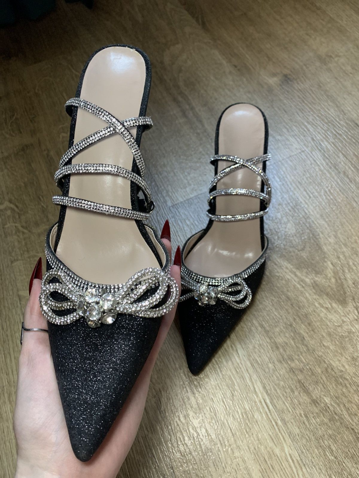 Other Crystal high heels, size 41, 11 cm heel Size US 10 / IT 40 - 5 Thumbnail