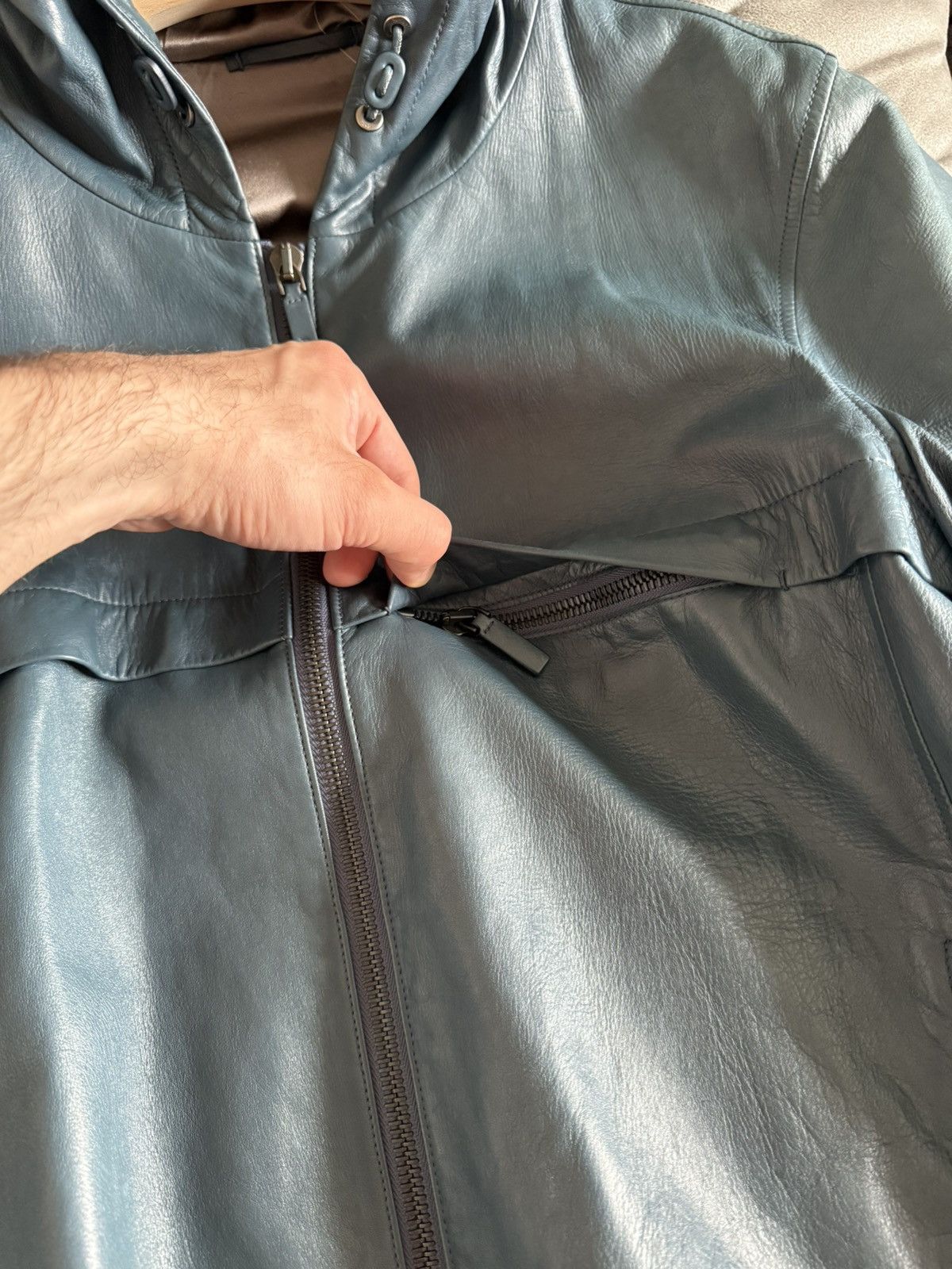 Berluti Akkerman era hooded leather jacket Size US L / EU 52-54 / 3 - 3 Thumbnail