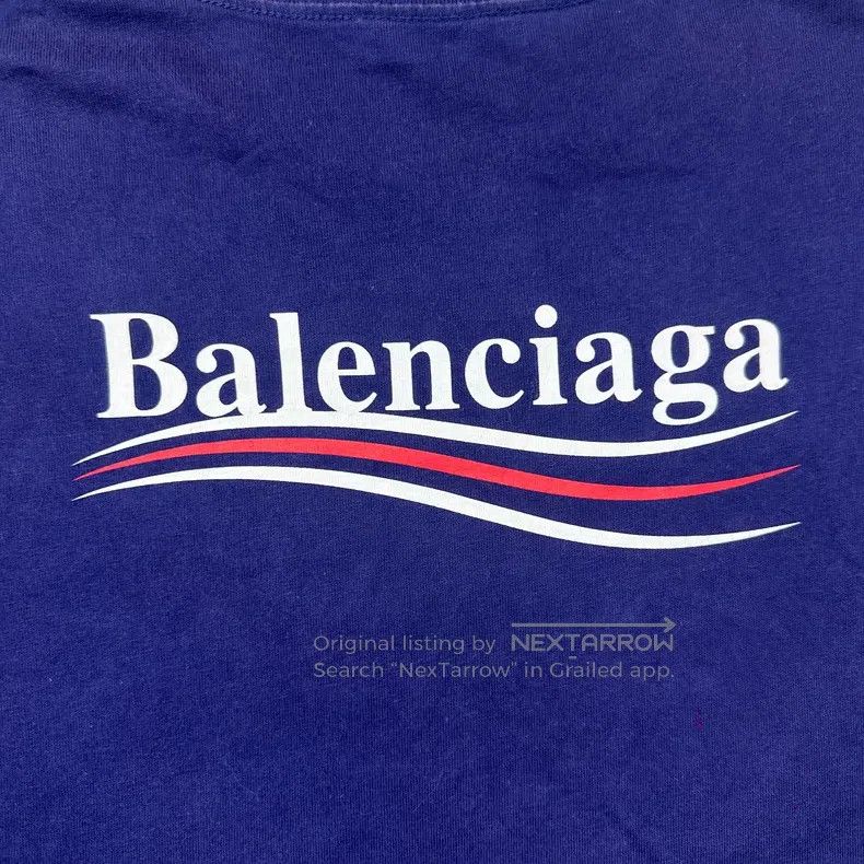 Balenciaga Balenciaga Blue Coke wave pattern short-sleeve Size US S / EU 44-46 / 1 - 5 Thumbnail