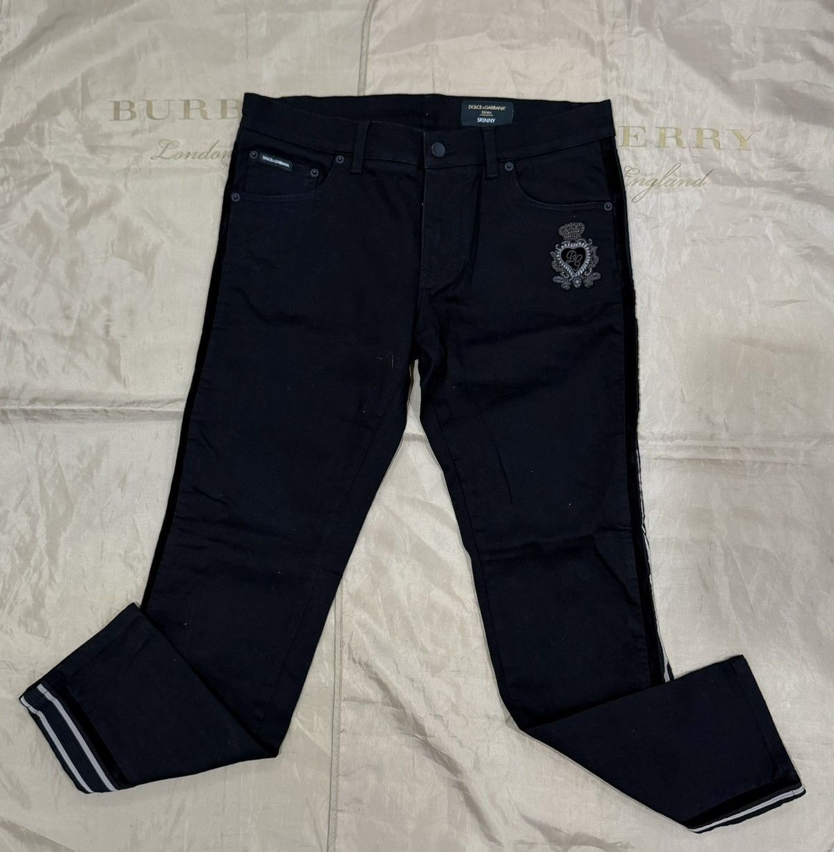 Dolce & Gabbana DOLCE & GABBANA SLIM-FIT SIDE STRIPE JEANS size 50 Size US 34 / EU 50 - 1 Thumbnail