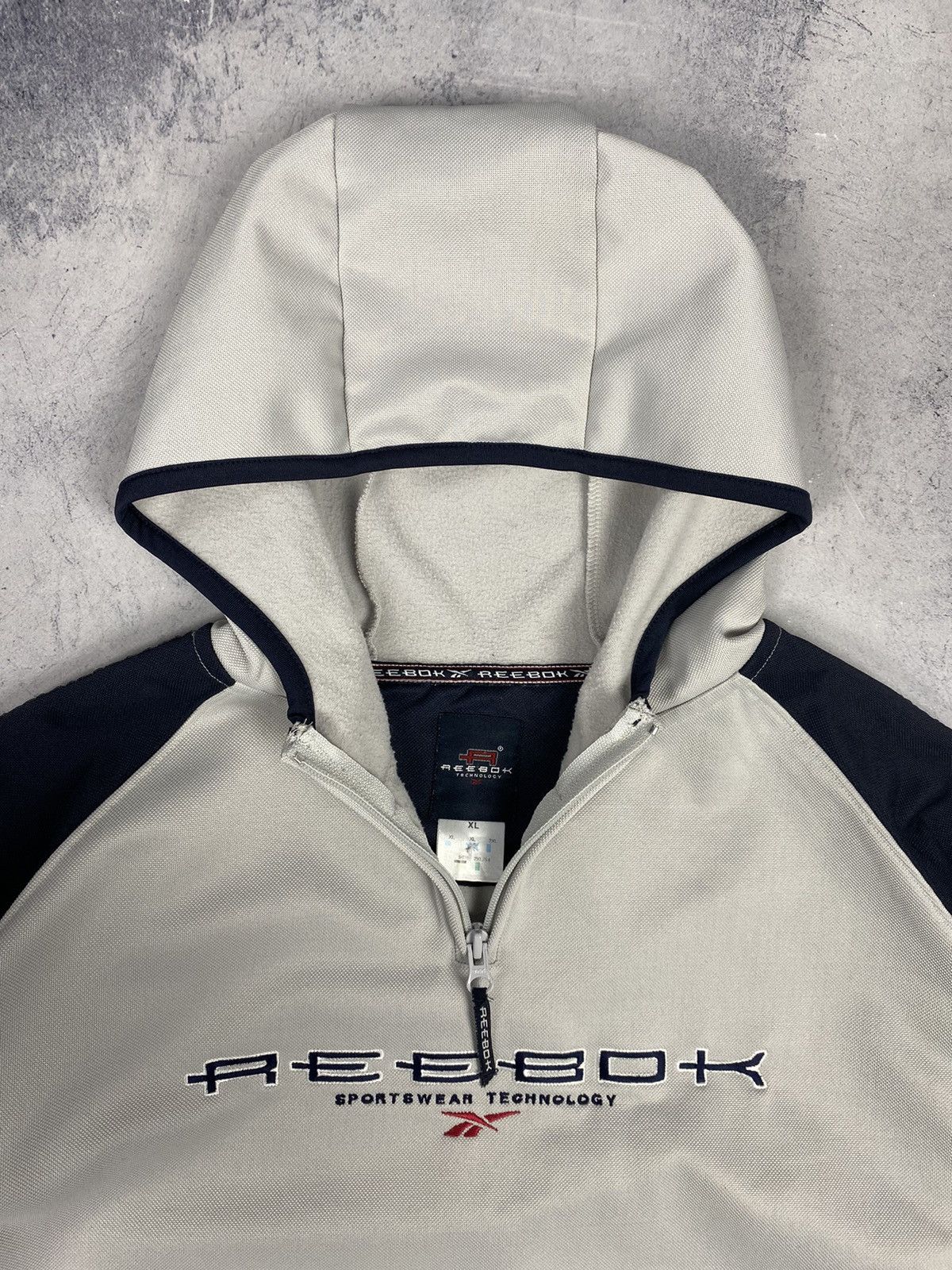 Reebok × Vintage Vintage 90s Reebok Technology Center Logo Drill Hoodie y2k Size US XL / EU 56 / 4 - 13 Thumbnail