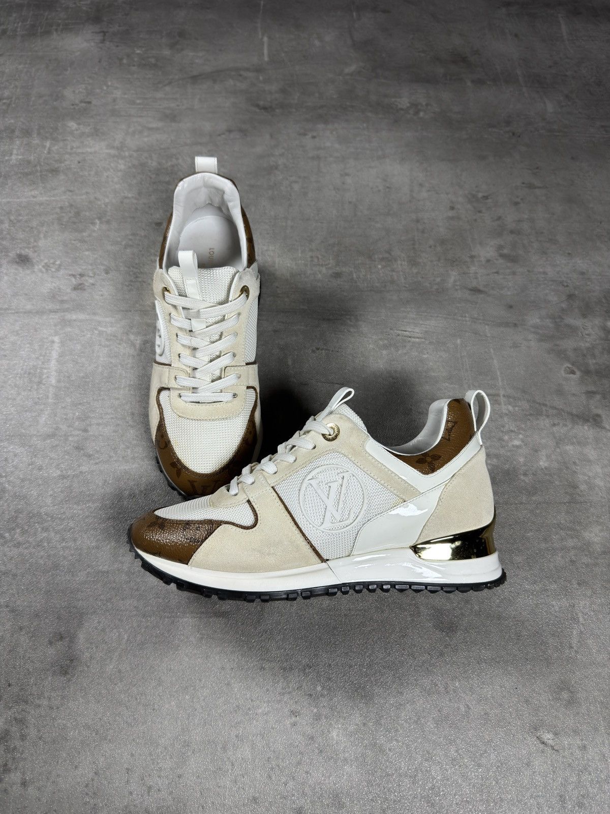 Louis Vuitton Louis Vuitton Run Away Sneakers – Cream / Brown Size US 5 / EU 37 - 2 Thumbnail