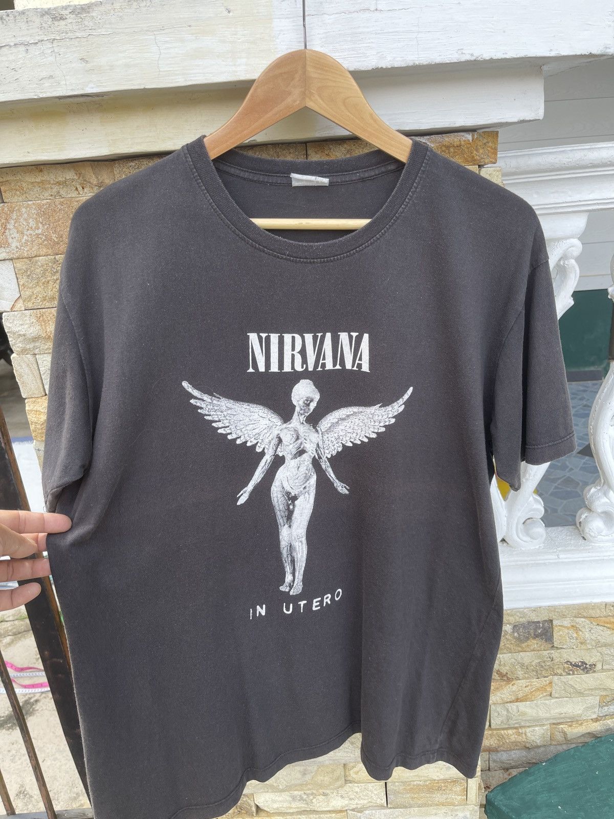 Nirvana Last Drop🔥Rare🔥Vintage NIRVANA In Utero Faded T-Shirt Size US L / EU 52-54 / 3 - 3 Thumbnail
