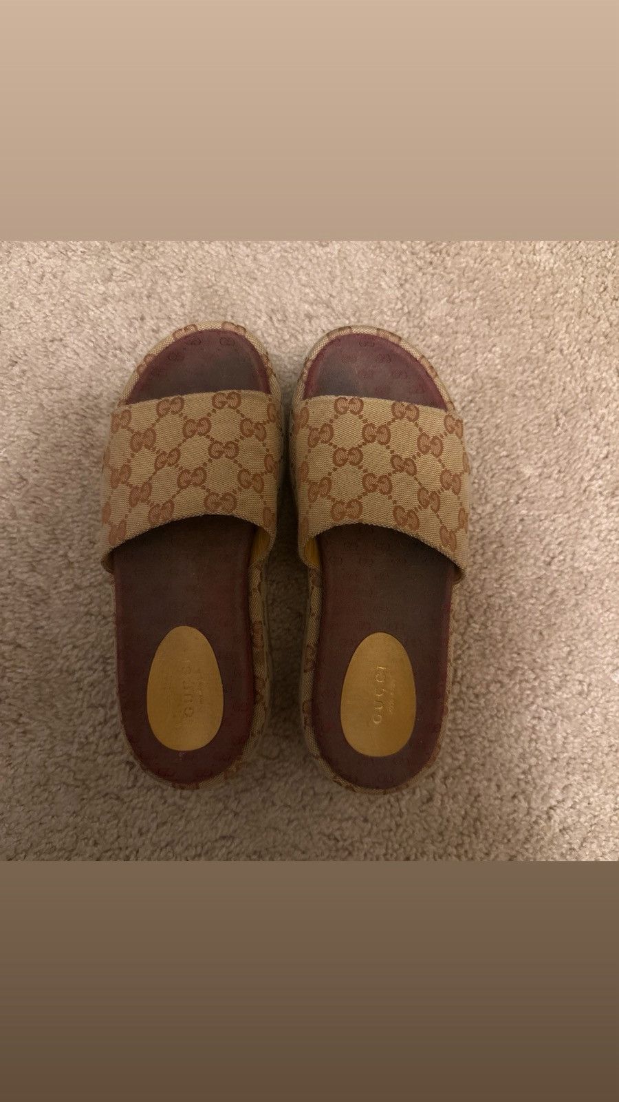 Gucci Gucci GG Supreme Platform Sandals Size US 6.5 / IT 36.5 - 3 Thumbnail