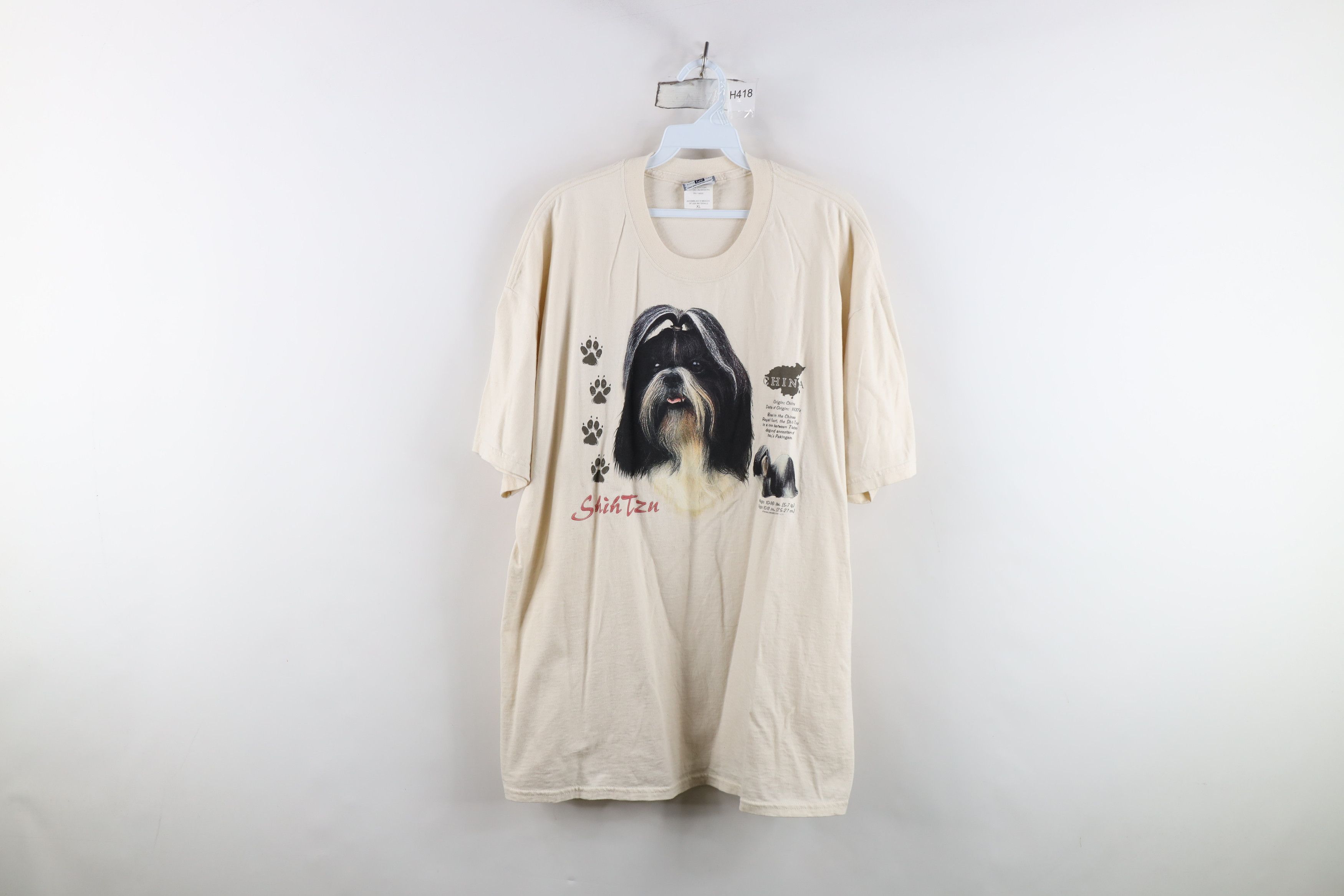 Vintage Vintage 90s Streetwear Dog Puppy Short Sleeve T-Shirt Beige Size XL / US 12-14 / IT 48-50 - 1 Thumbnail
