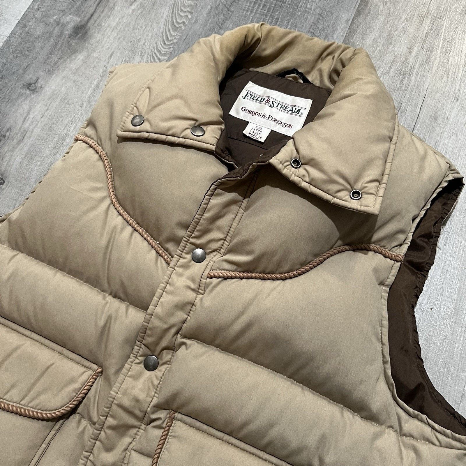 Field & Stream VTG Field And Stream Gordon Ferguson Down Puffer Vest Tan XL Size US XL / EU 56 / 4 - 3 Thumbnail