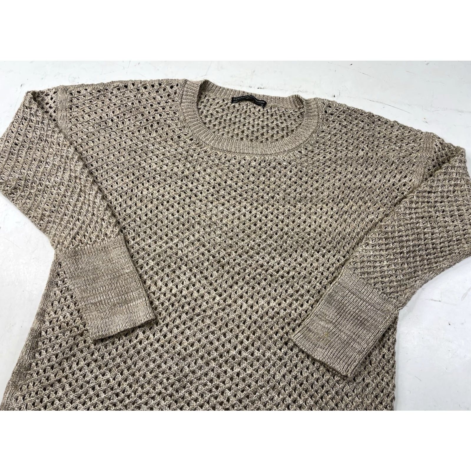 Vintage VINTAGE The Peruvian Connection Pima Cotton Crew Neck Sweater Womens XL Open Knit Beige Pullover Womens XL Cotton Crew Neck Measurements Dec Size XL / US 12-14 / IT 48-50 - 2 Thumbnail