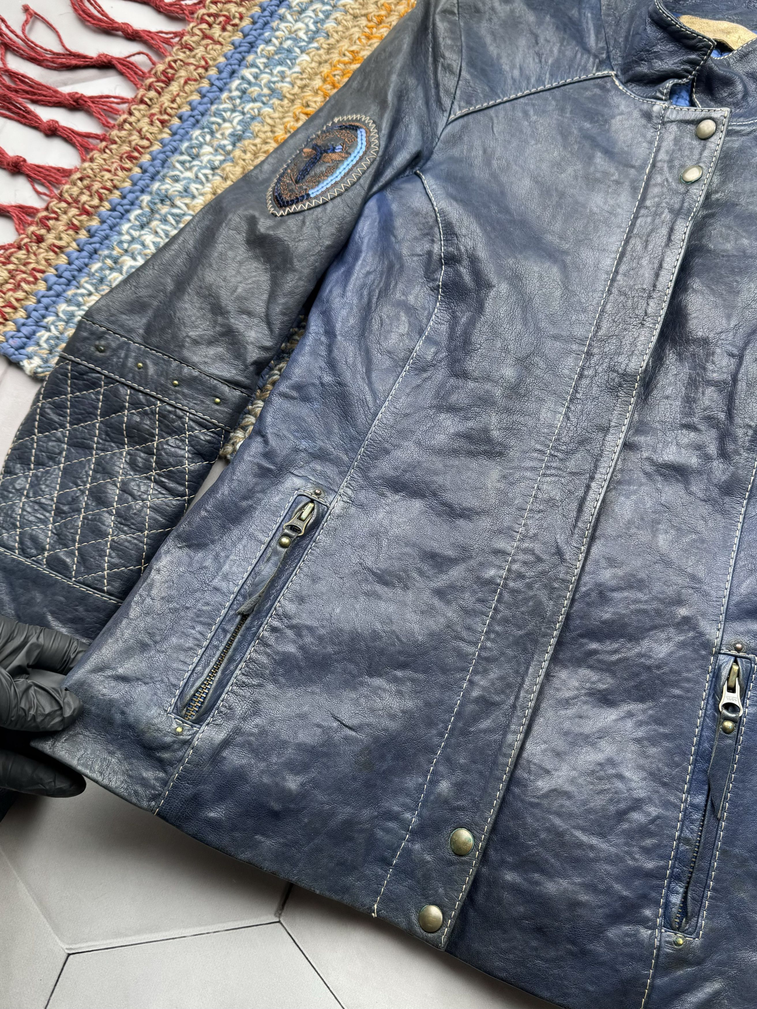 Vintage Vintage Faded Leather Jacket (E4) Size S / US 4 / IT 40 - 4 Thumbnail