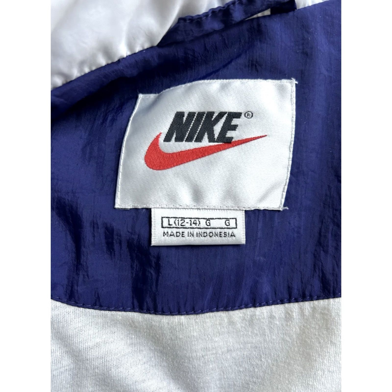 Nike VINTAGE Nike Nylon Track Suit Set Shirt Men L Blue Teal White 1990s Size 42R - 5 Thumbnail