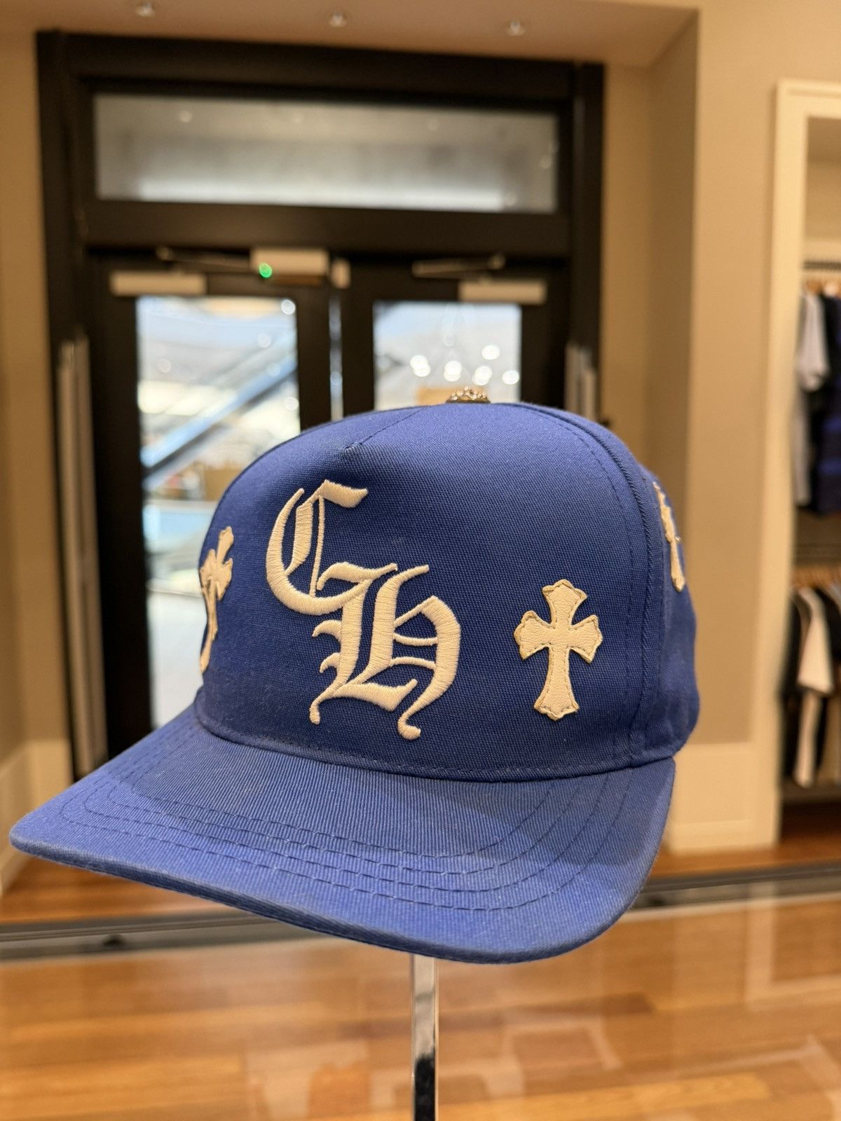 Chrome Hearts Chrome Hearts Cross Patch CH Baseball Hat Size ONE SIZE - 1 Thumbnail