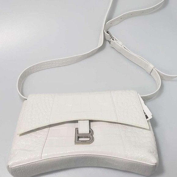 Balenciaga Balenciaga Downtown Small Shoulder Bag Crocodile Embossed Wh Size ONE SIZE - 1 Thumbnail