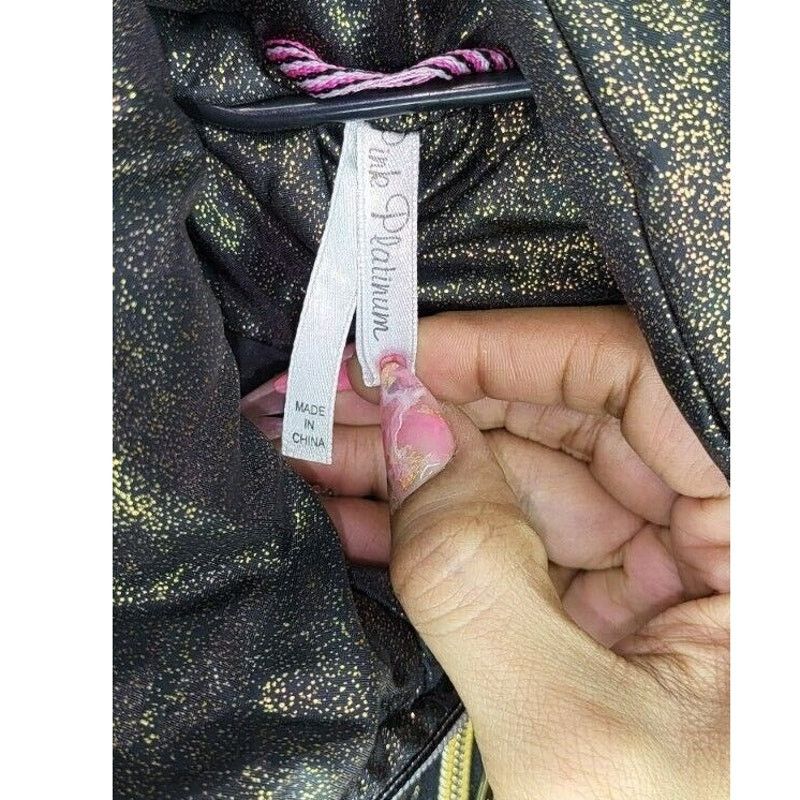 Other Pink Platinum Gold Shimmer Puffer Hooded Coat Girls Size 0 Size XS / US 0-2 / IT 36-38 - 3 Thumbnail