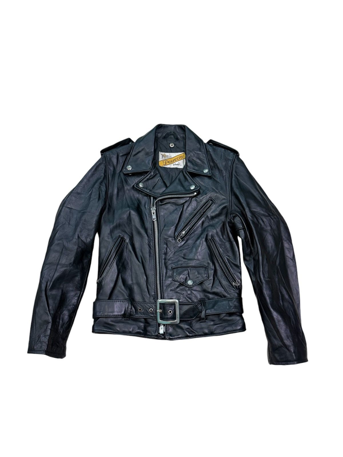 Schott RARE VINTAGE SCHOOT PERFECTO DOUBLE LEATHER RIDERS JACKET Size XS / US 0-2 / IT 36-38 - 2 Thumbnail