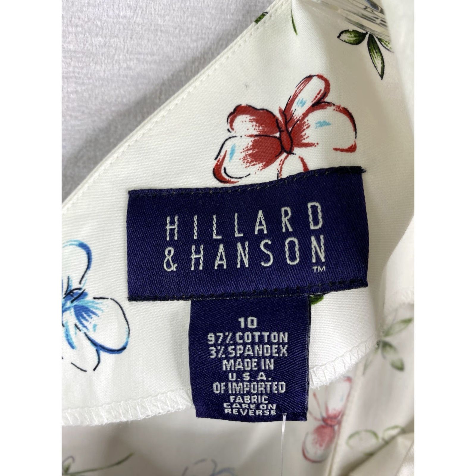 Vintage Hillard & Hanson Dress Womens 10 White Floral Butterflies Sleeveless Sundress NWT Size L / US 10 / IT 46 - 6 Thumbnail