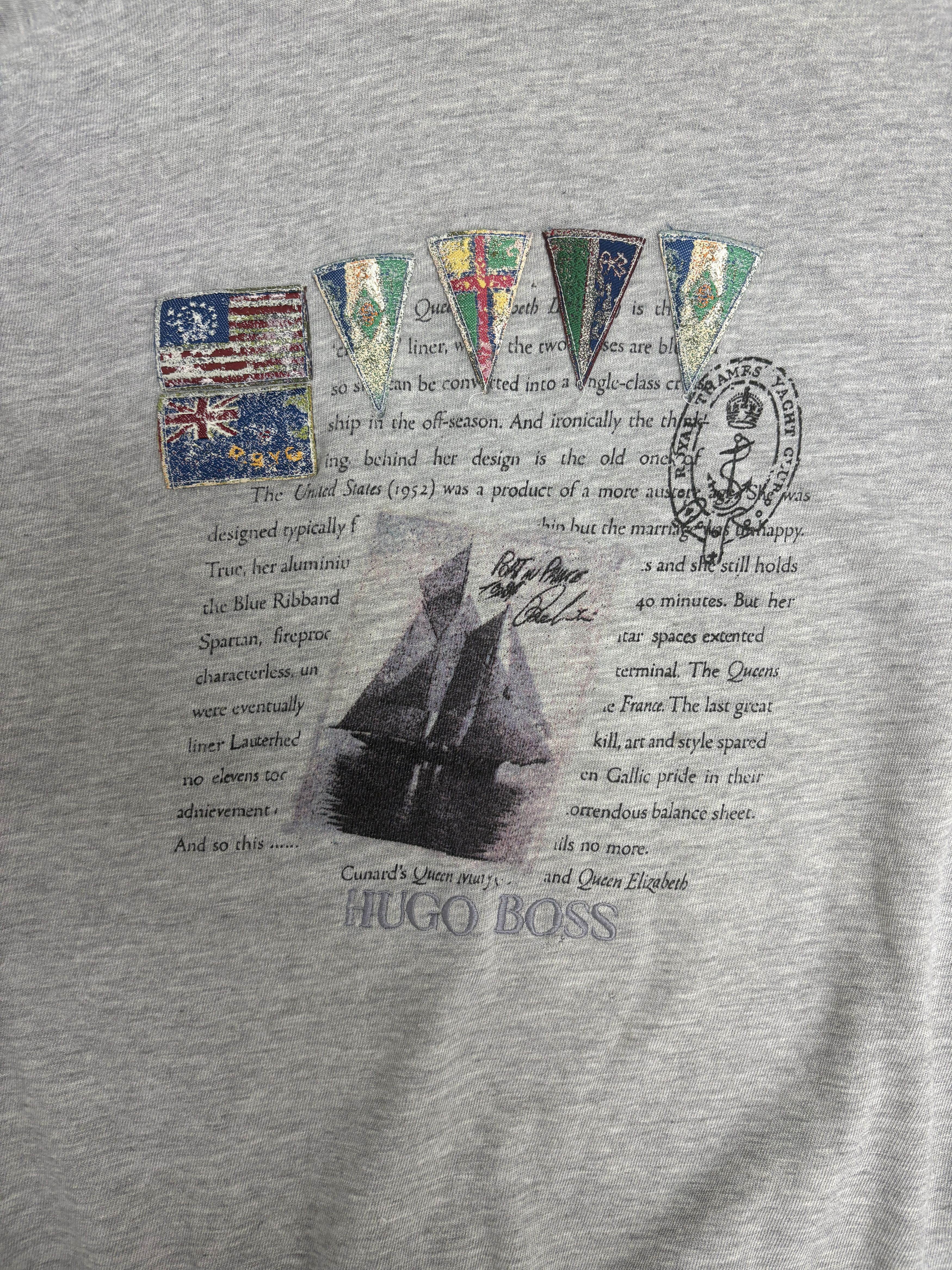 Hugo Boss Hugo Boss Twenty Vintage Grey Short Sleeve Sweater Size US XL / EU 56 / 4 - 2 Thumbnail