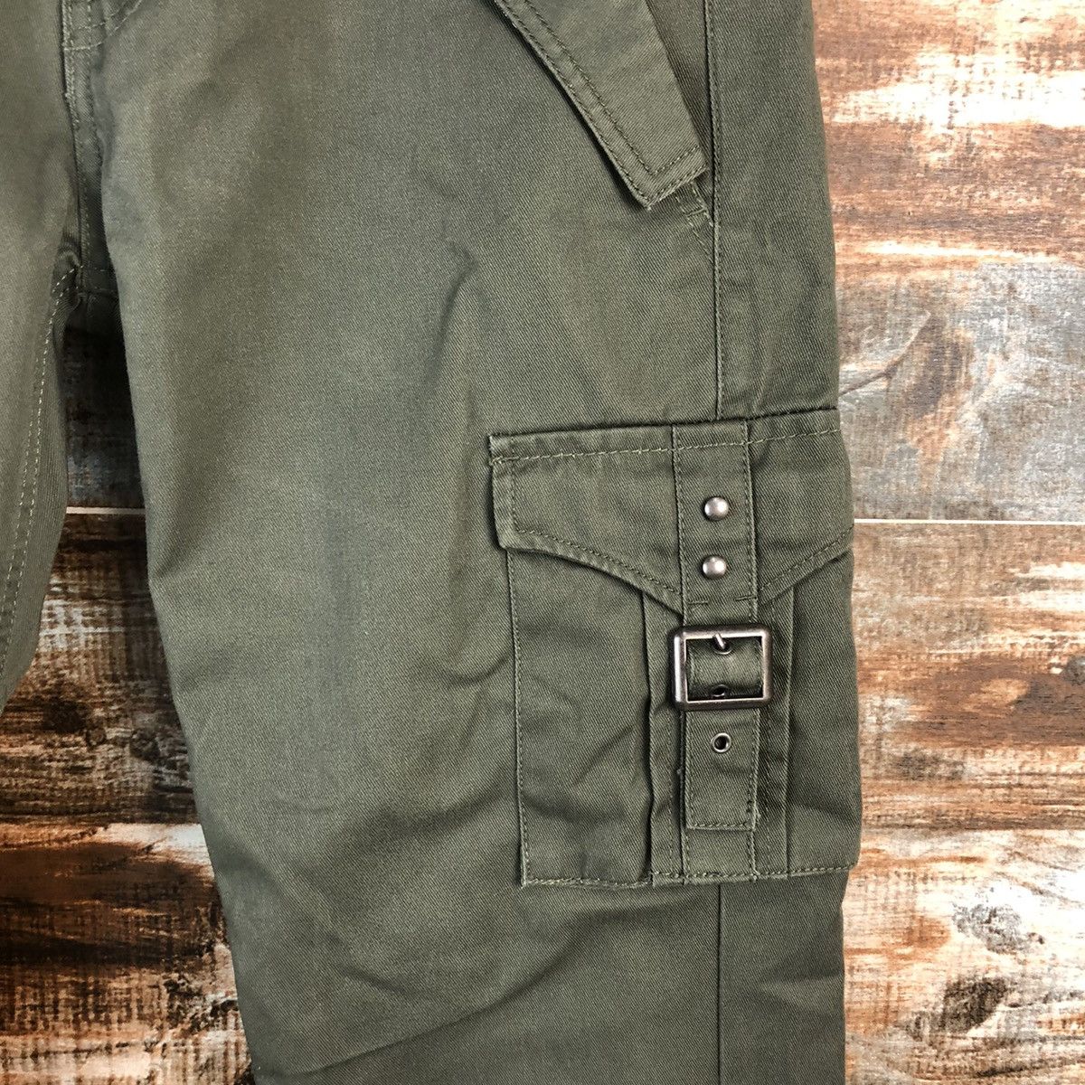 Japanese Brand DL Double Focus Green utility Cargo Multipocket Pants #A2544 Size US 29 - 10 Thumbnail