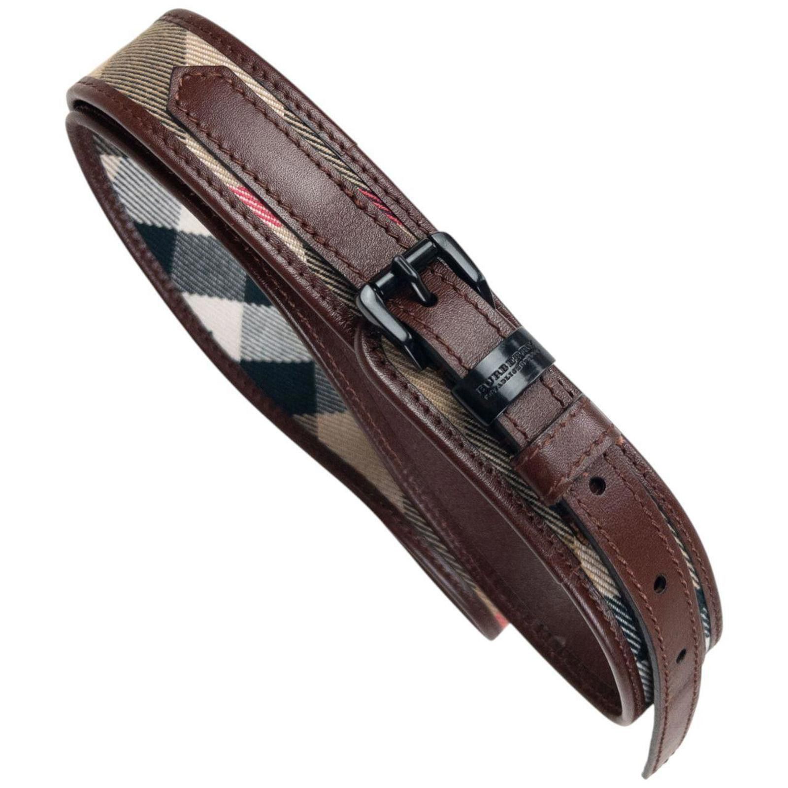 Burberry Vintage 2000s Burberry Nova Check Leather Belt Size W34 Size ONE SIZE - 2 Thumbnail
