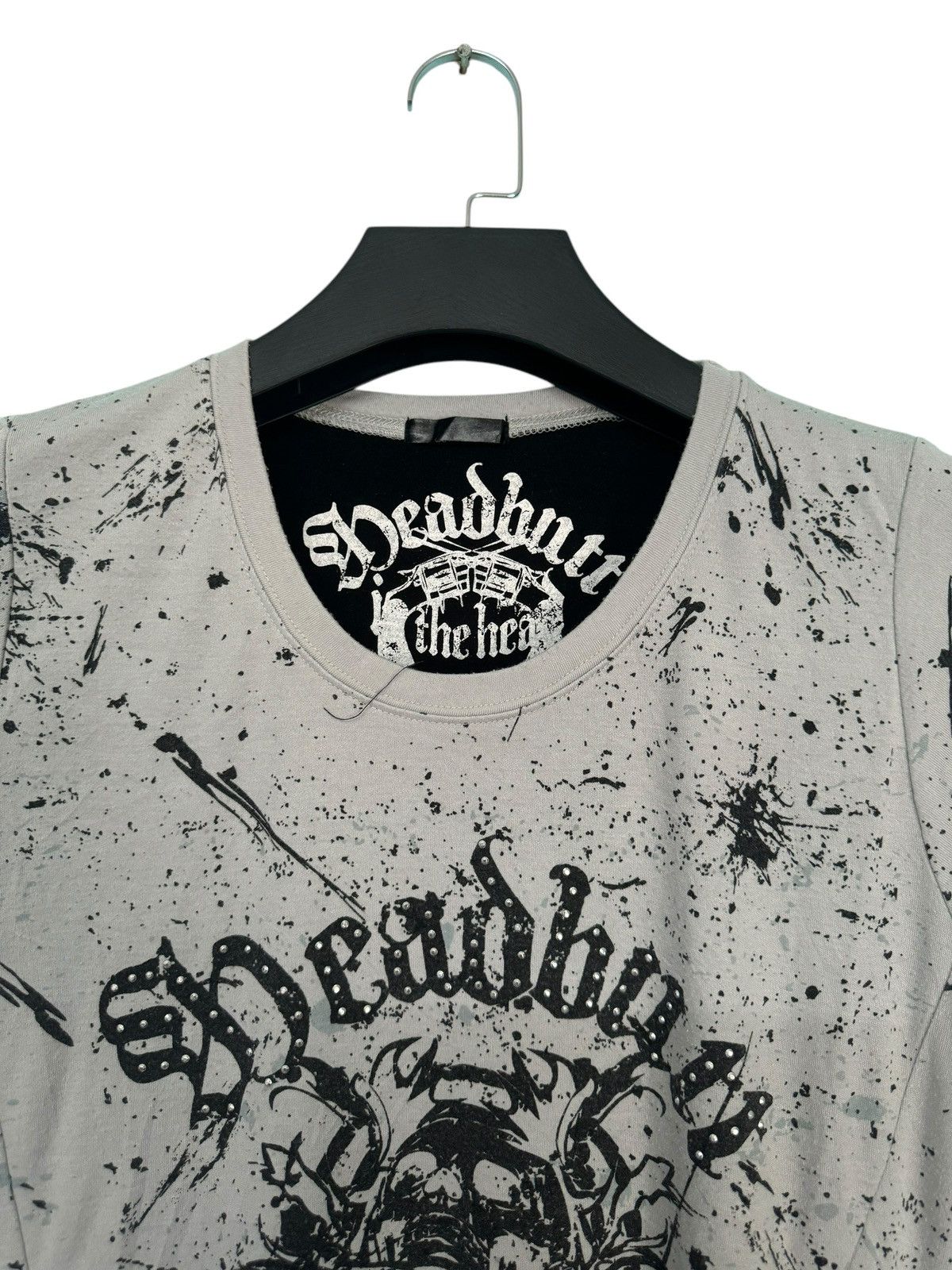 If Six Was Nine 💥RARE PUNK DESIGN DEADBUTT IN THE HEAD SKULL SPLASH ART Size L / US 10 / IT 46 - 4 Thumbnail